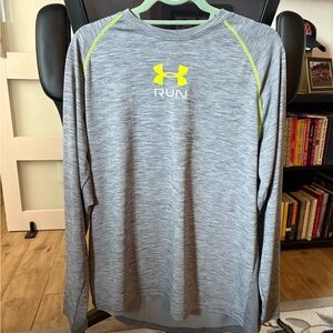 Under Armour Gray and Yellow Long Sleeve Performance Tee